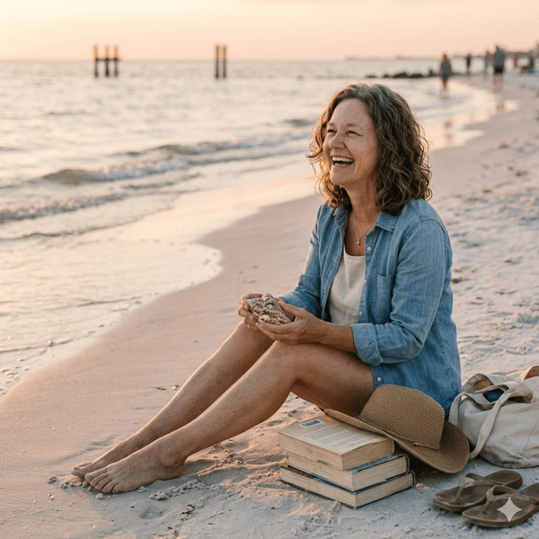 Jane on the beach